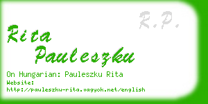 rita pauleszku business card